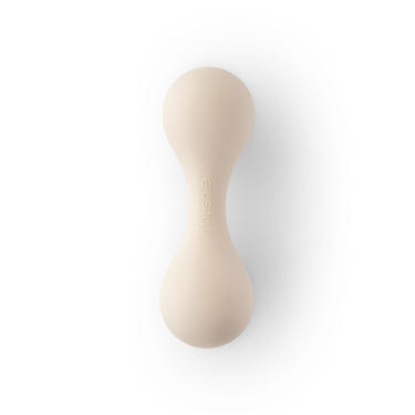 Silicone baby rattle toy in vibrant colors, perfect for sensory play and teething relief. Safe and durable for infants.