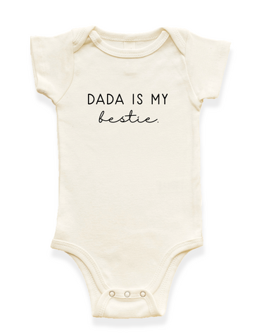 Dada is My Bestie Organic Baby Bodysuit - Short Sleeve, soft and stylish for your little one.