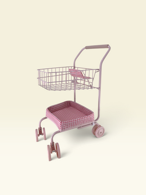 Toy Shopping Cart - Bubblegum Gingham