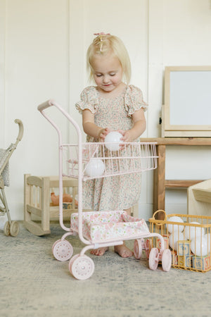 Toy Shopping Cart - Bubblegum Gingham