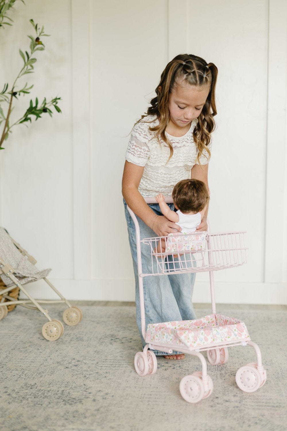 Toy Shopping Cart - Garden Blush