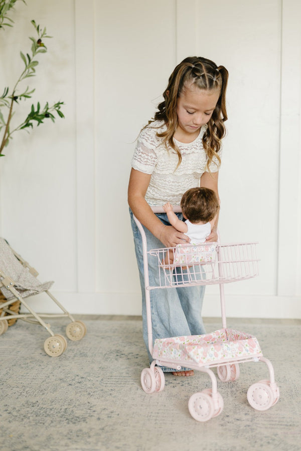 Toy Shopping Cart - Garden Blush