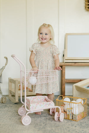 Toy Shopping Cart - Bubblegum Gingham