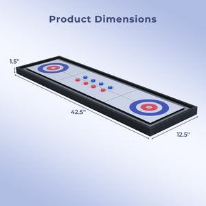 Shuffleboard and Curling 2 in 1 Board Game Portable 2-Sided Tabletop Shuffle Board Game