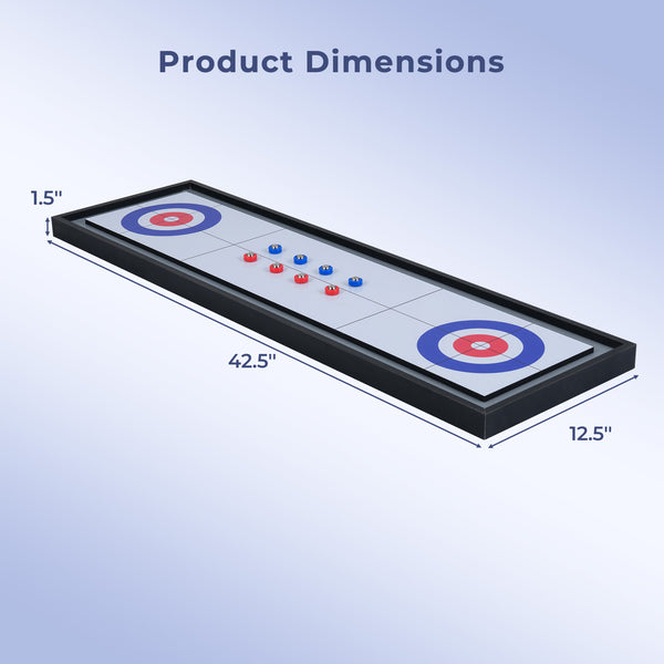 Shuffleboard and Curling 2 in 1 Board Game Portable 2-Sided Tabletop Shuffle Board Game