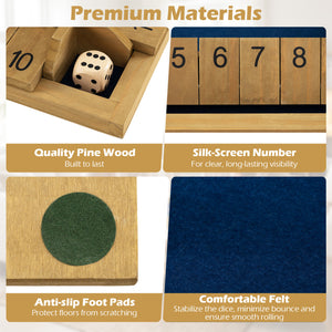 24 Inch Extra-Large Shut The Box Game for 2-4 Players - Sturdy Build