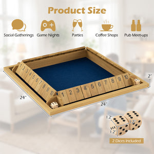 24 Inch Extra-Large Shut The Box Game for 2-4 Players - Sturdy Build
