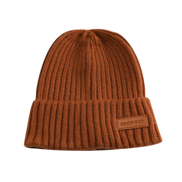 Knit Beanie Wide Rib in Sienna for babies, soft and stylish winter accessory.