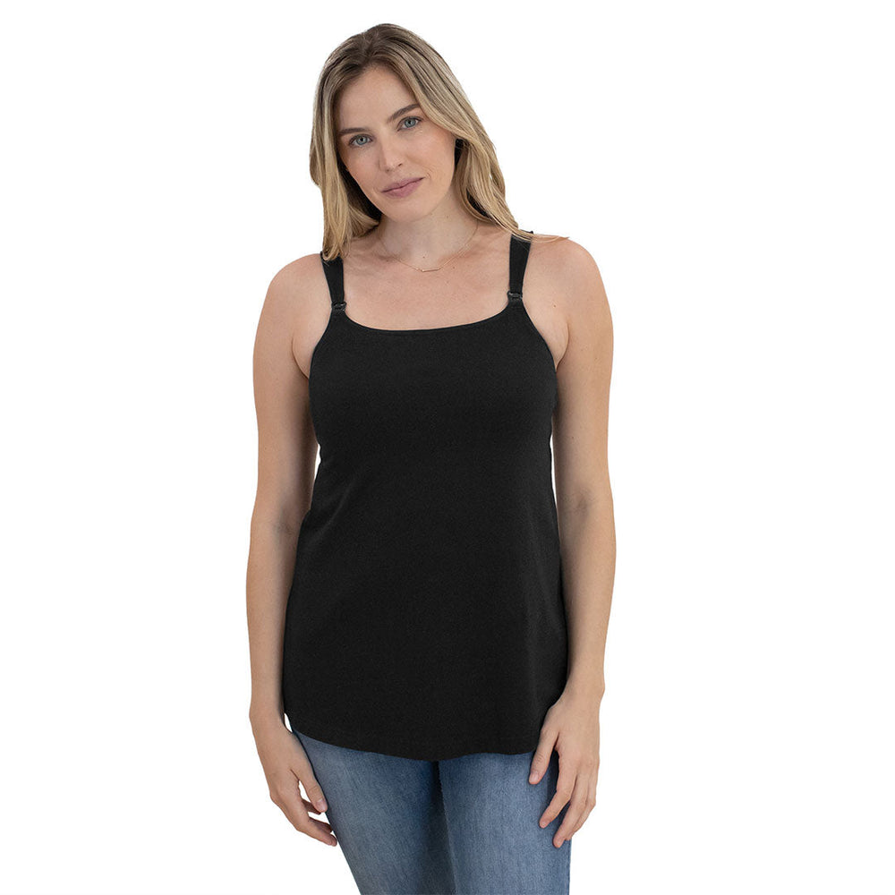 Signature Cotton Maternity & Nursing Tank | Black