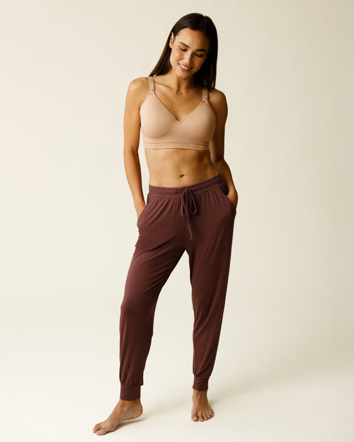 Everyday Lounge Jogger in Redwood for babies, perfect for comfort and style in bottoms and dresses.