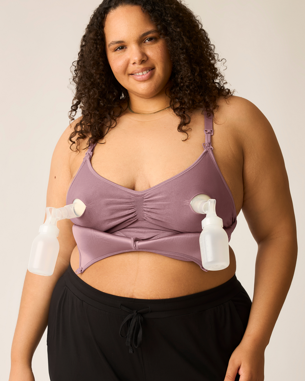 Signature Sublime® Contour Hands-Free Pumping & Nursing Bra in Twilight - Comfortable and stylish for nursing moms.