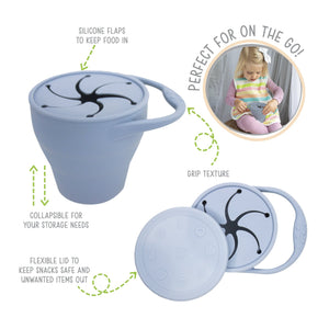 BapronBaby Silicone Collapsible Snack Cup with Lid Portable