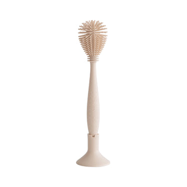 Silicone baby bottle brush for effective and gentle cleaning of baby bottles and accessories.