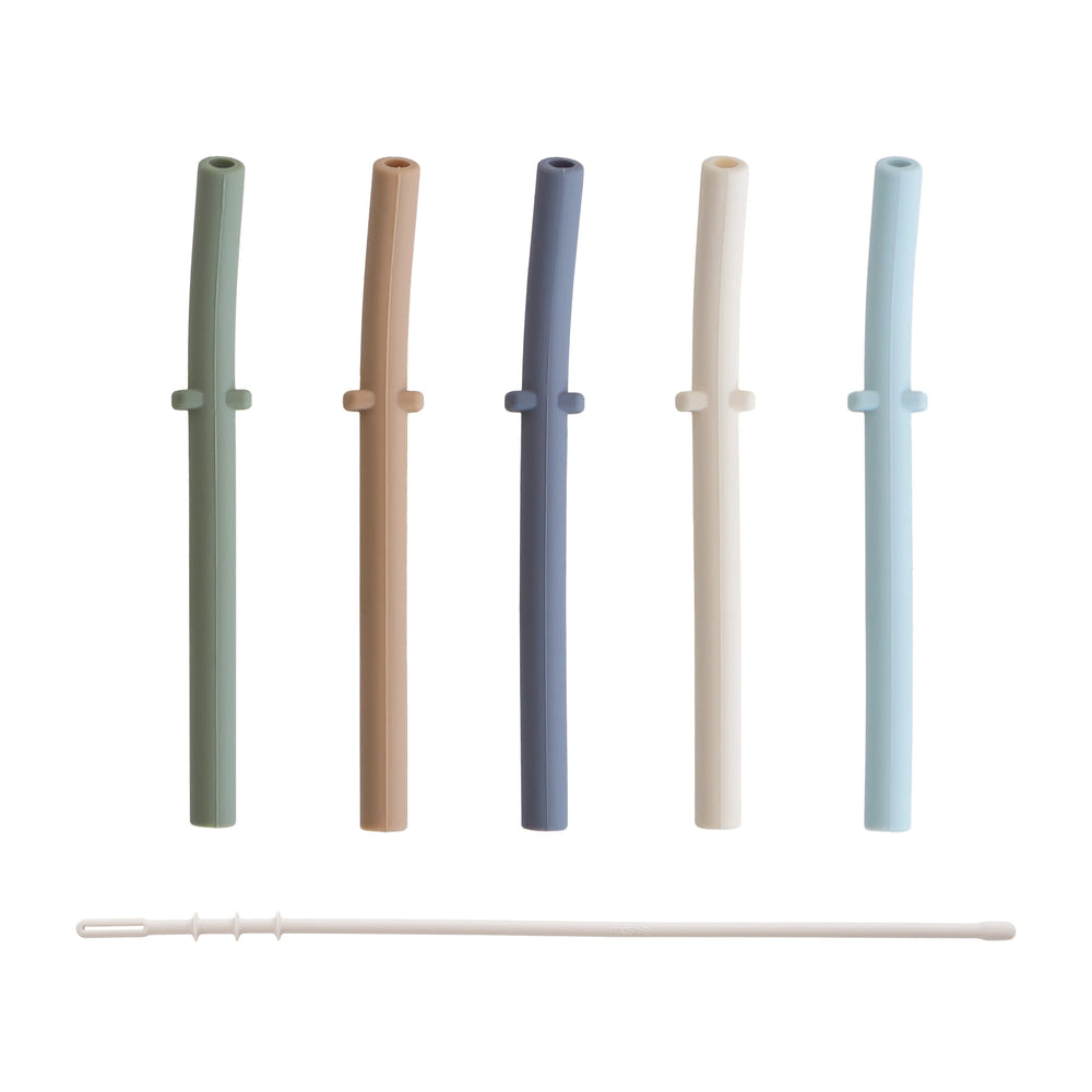 Silicone replacement straws - 5 pack for baby feeding utensils, safe and durable for little ones.