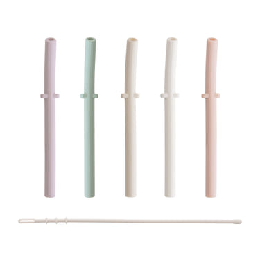 Silicone replacement straws - 5 pack for baby feeding utensils, safe and durable for little ones.