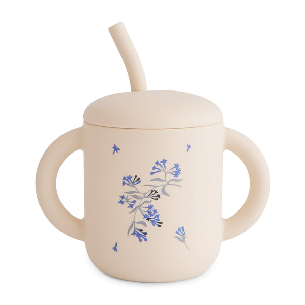 Mushie Silicone Training Cup with Removable Lid and Straw