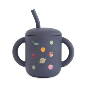 Mushie Silicone Training Cup with Removable Lid and Straw