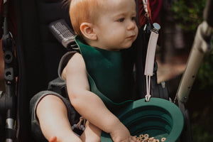 Forrest Green Silicone Bib with Crumb Catcher