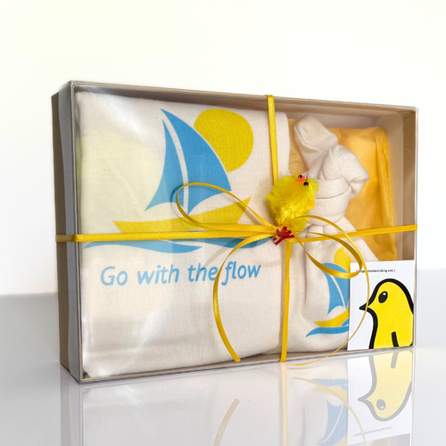 Go With The Flow Sailing Short Sleeve Romper & Hat Gift Set