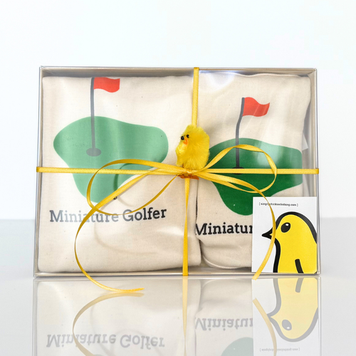 Mini Golfer Short Sleeve Romper & Hat Gift Set