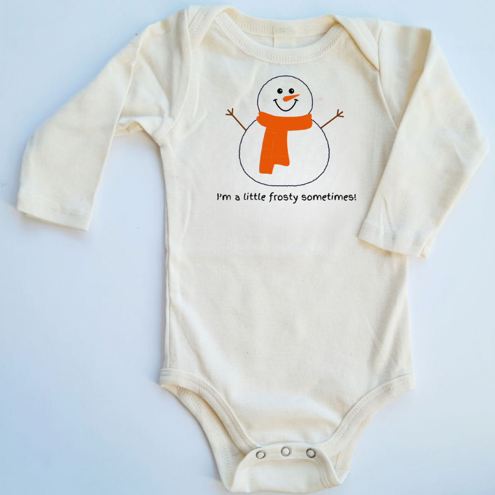 I'm A Little Frosty Snowman Long Sleeve Baby Romper | Organic Cotton