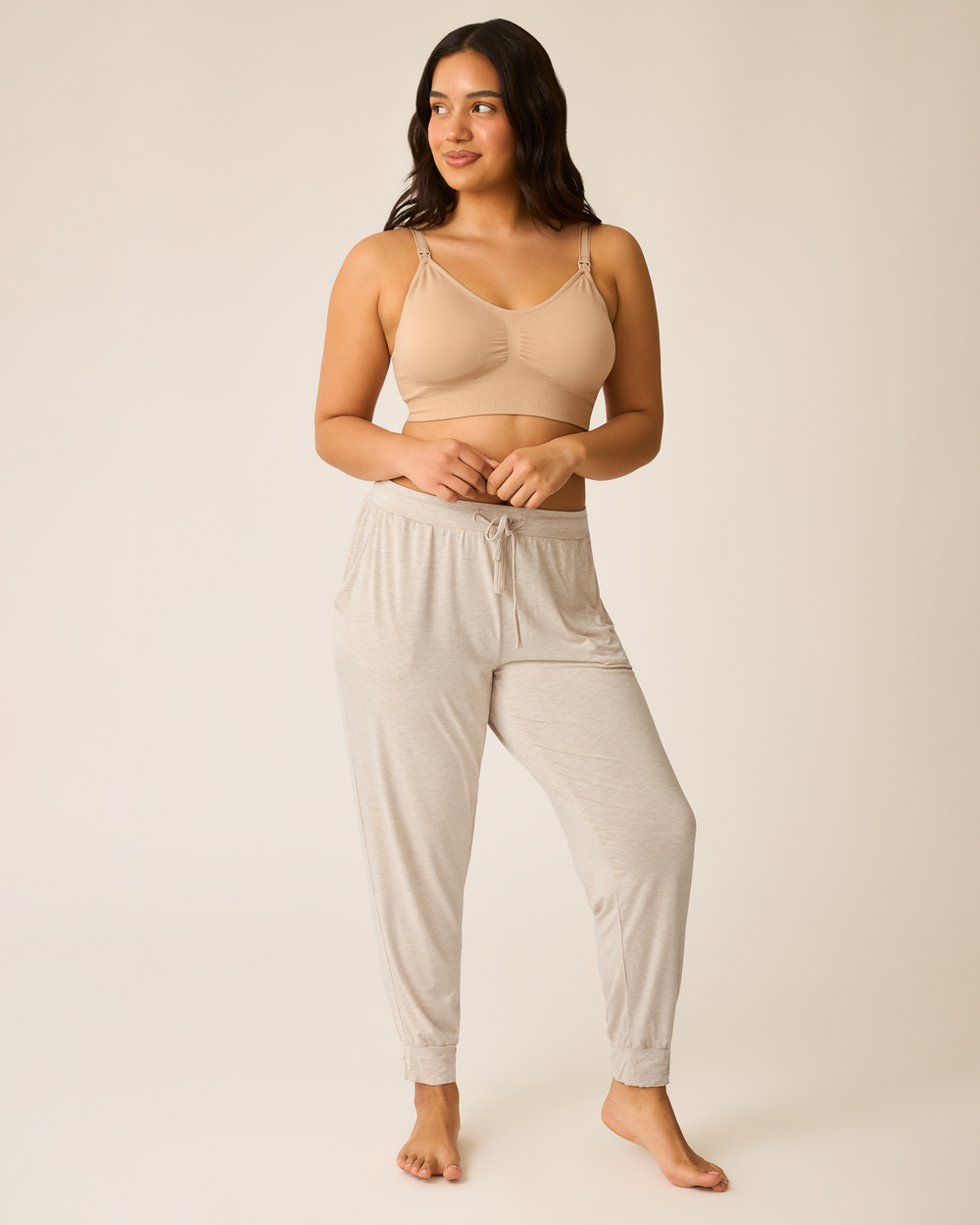 Everyday Lounge Jogger in Oatmeal Heather for babies, perfect for comfort and style in bottoms.