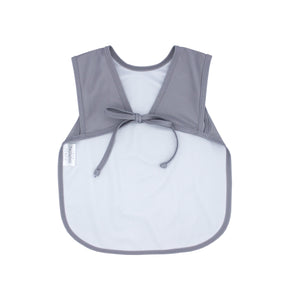 Solid slate minimalist bapron for babies, showcasing a sleek design from angle 5. Perfect for mealtime messes.