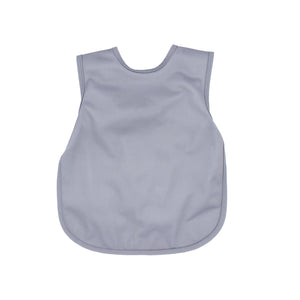 Solid slate minimalist bapron for babies, showcasing a stylish and functional design from an angled perspective.