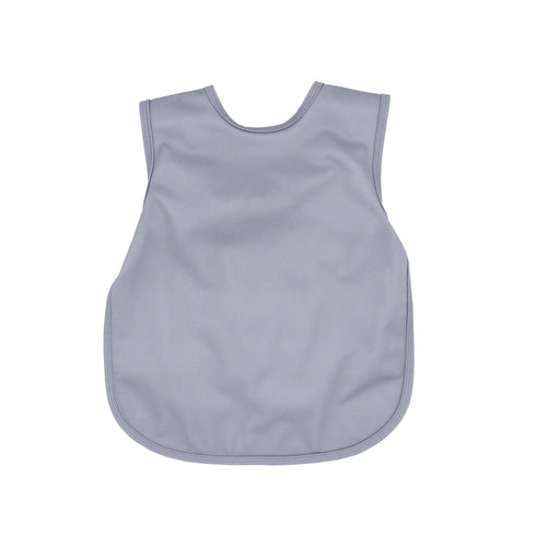 Solid slate minimalist bapron for babies, showcasing a stylish and functional design from an angled perspective.