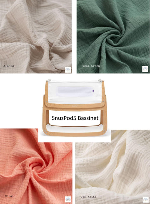 Wendy Anne Bassinet Cradle Fitted Sheet 31.5 x 17.3 x 1.2 - Organic Cotton Gauze