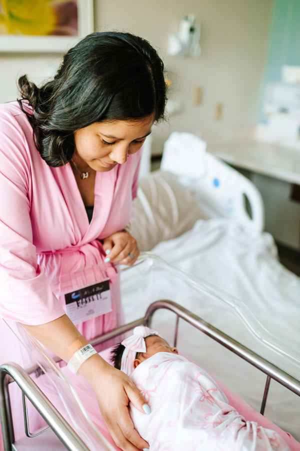 Solid pink Mommy robe for new mothers, offering comfort and style for everyday wear.