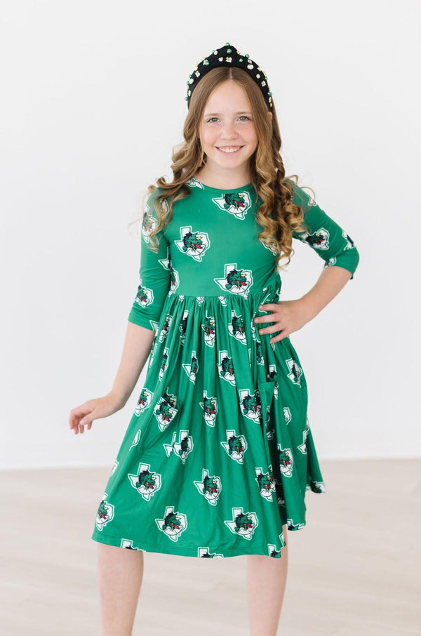 Southlake Carroll Dragons 3/4 Sleeve Pocket Twirl Dress