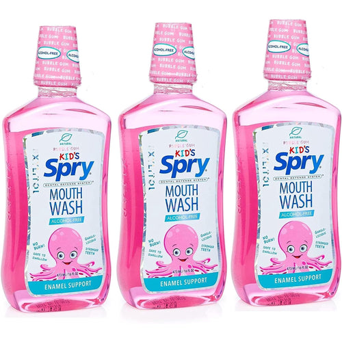 Spry Bubble Gum Mouth Wash for Kids, 16 Fl Oz - Fun oral care for healthy smiles.