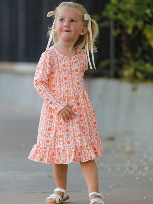 PREORDER Halloween Thanksgiving Pumpkin Bow Pocket Girls Dress