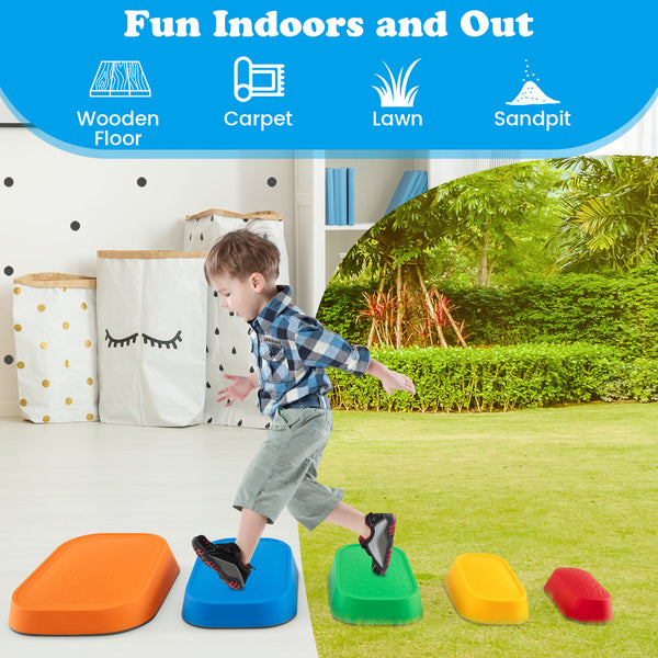 Stepping Stone for Kids 5Pcs Non-Slip Toddler River Stone Set