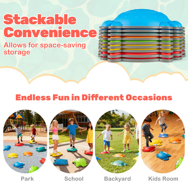 Stepping Stones for Kids 9 Pieces Non-Slip Toddler Stepping Stones Balance Sensory Toys