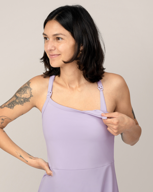 Stevie Active Racerback Nursing Dress | Lavender Mist