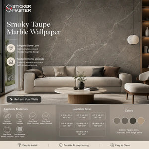 Smoky Taupe Marble Wallpaper Mural | Modern Stone Wall Decor