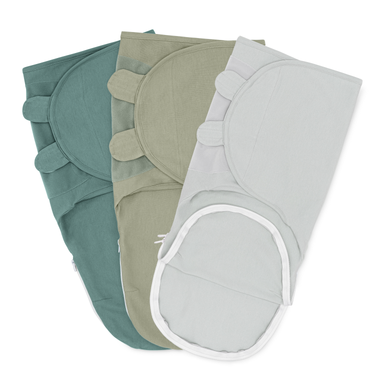 Easy Swaddle Blankets with Zipper in Stone, Sage, Azul