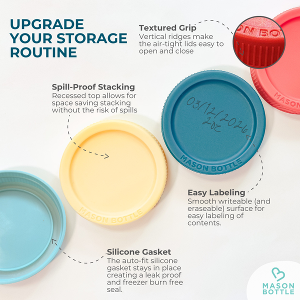Mason Bottle Plastic Storage Lids leak-proof for breast milk baby food