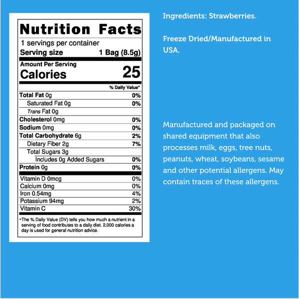 Freeze Dried Strawberries - Wholes & Halves
