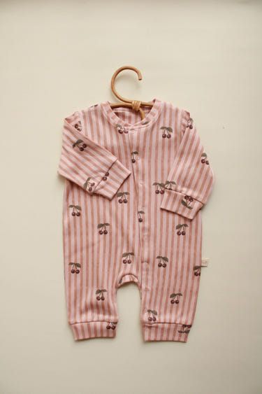 Cherry Striped Onesie