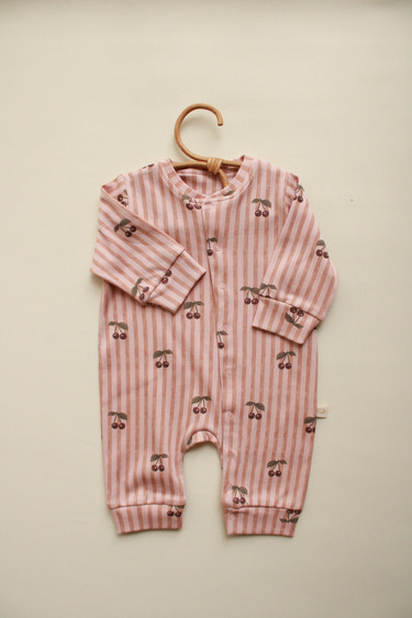 Cherry Striped Onesie