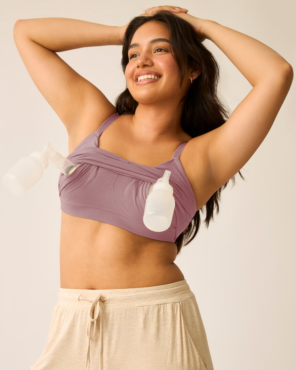 Sublime® Bamboo Hands-Free Pumping Lounge & Sleep Bra in Twilight - Comfortable and versatile for nursing moms.
