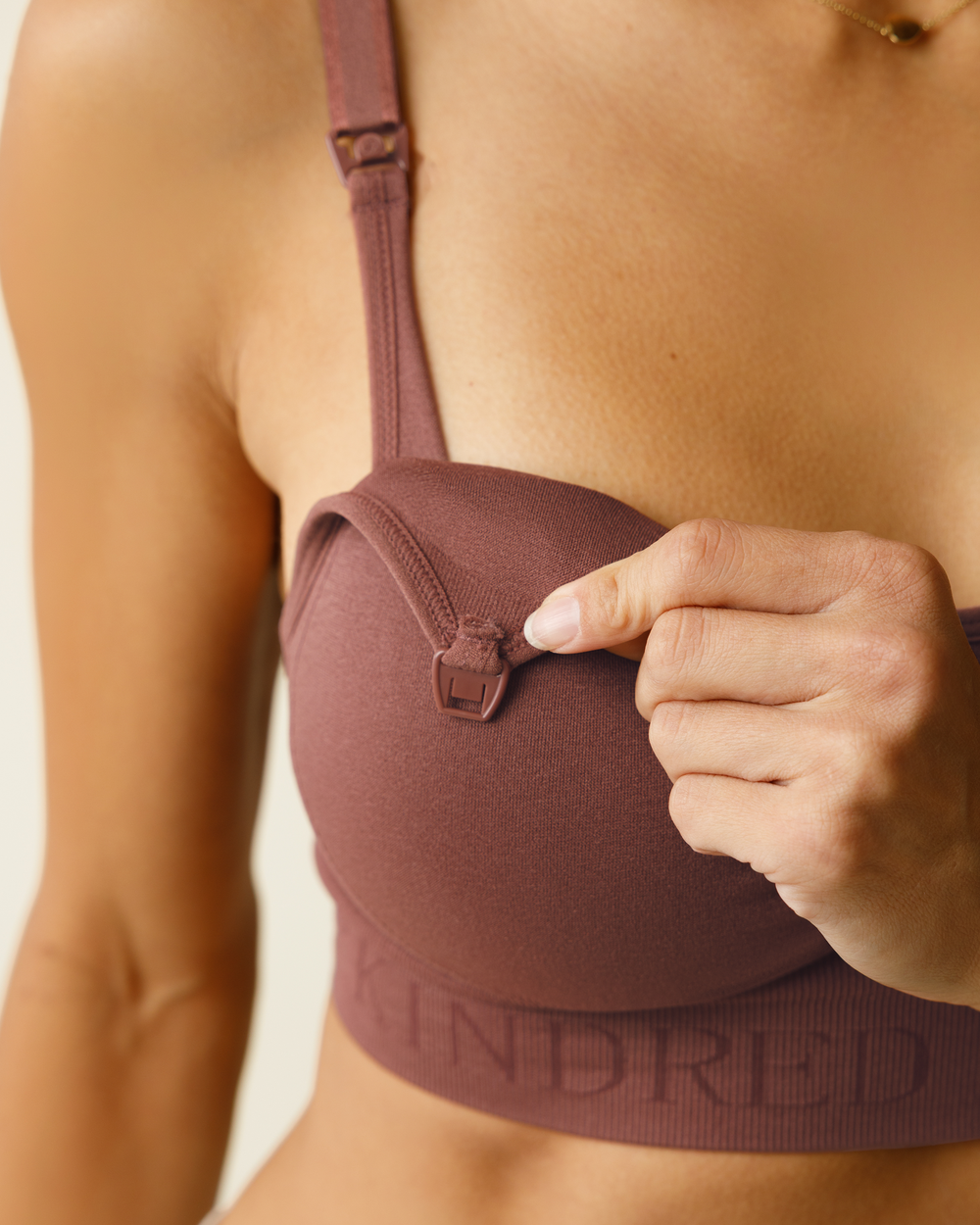 Simply Sublime® Nursing Bra in Redwood - Comfortable and stylish nursing bra for new mothers.