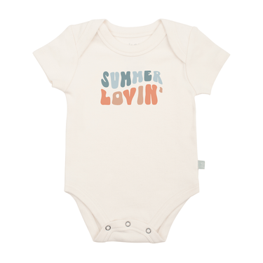 Graphic bodysuit "Summer Lovin" for babies - stylish short sleeve design perfect for warm weather.