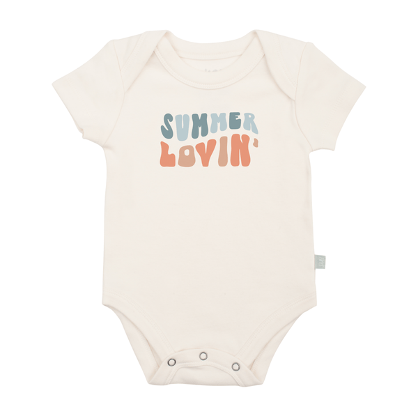 Graphic bodysuit "Summer Lovin" for babies - stylish short sleeve design perfect for warm weather.