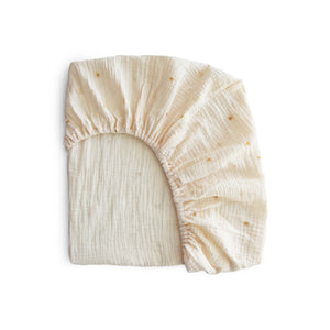 Mushie Mini Muslin Crib Sheet 100% Cotton Breathable