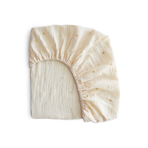 Mushie Mini Muslin Crib Sheet 100% Cotton Breathable