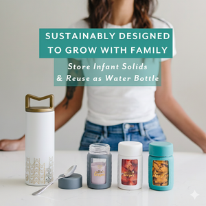 MilKeeper Starter Set in Aspen White, featuring breast milk storage containers at angle 7.